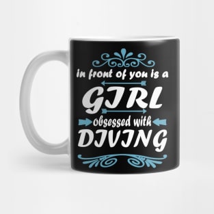 Diving sea women girls dolphin coral Mug